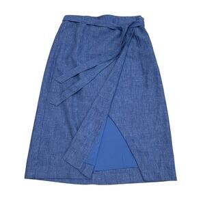 Banana Republic Size 8 Wrap Midi Skirt | Chambray Blue, NWT, Minimalist Capsule
